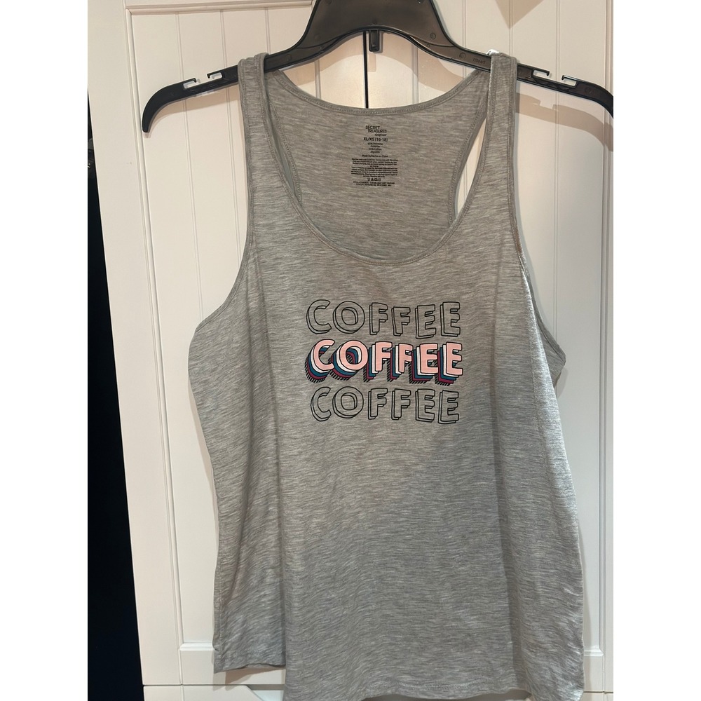 Secret Treasures Coffee Coffee Coffee Sleep Tank Top Grey XL 16-18 TZ09540TC